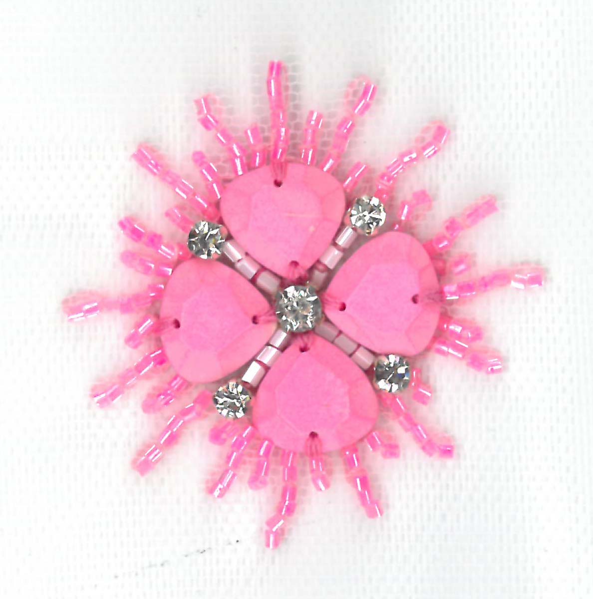 CRYSTAL BEADED MOTIF - PINK